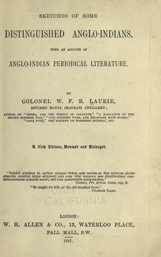 Cover for Sketches of some distinguished Anglo-Indians