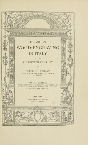 Cover for The art of wood-engraving in Italy in the fifteenth century