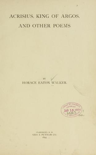 Cover for Acrisius, king of Argos