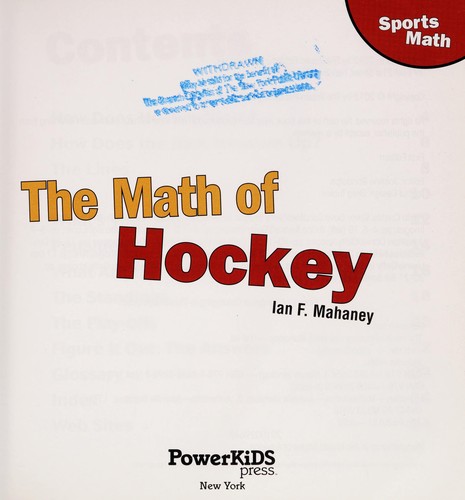 Cover for The math of hockey
