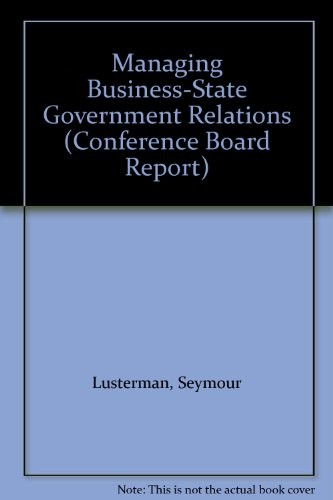 Cover for Managing business-state government relations