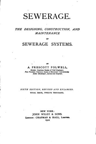 Cover for Sewerage: The Designing, Construction, and Maintenance of Sewerage Systems