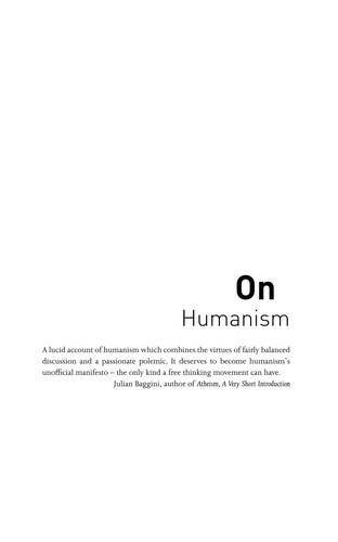 Cover for ON HUMANISM.