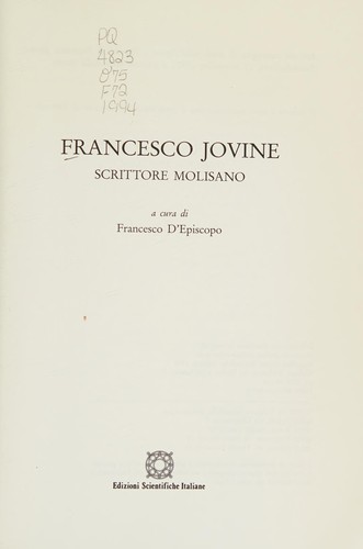 Cover for Francesco Jovine