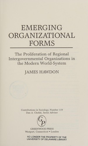 Cover for Emerging organizational forms
