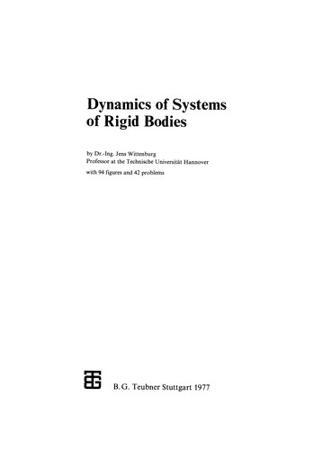 Cover for Dynamics of Systems of Rigid Bodies