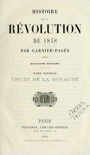 Cover for Histoire de la Révolution de 1848.