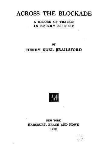Cover for Across the blockade
