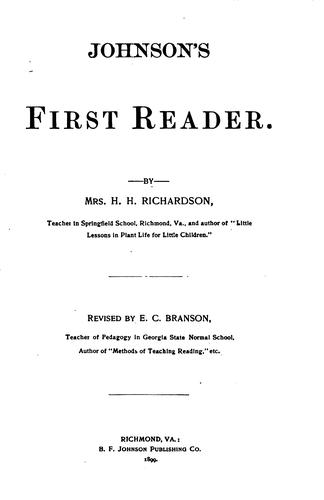 Cover for Johnson's first [-fifth] reader