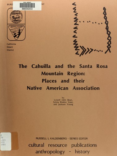 Cover for The Cahuilla and the Santa Rosa Mountain region