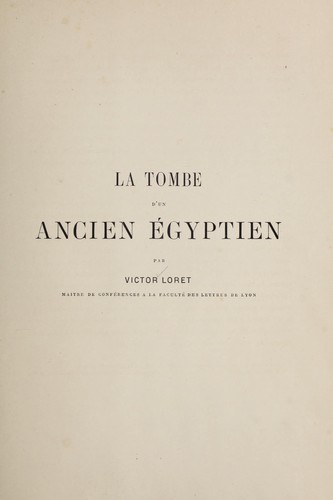 Cover for La tombe d'un ancien Egyptien
