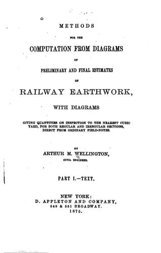 Cover for Methods for the Computation from Diagrams of Preliminary and Final Estimates ...