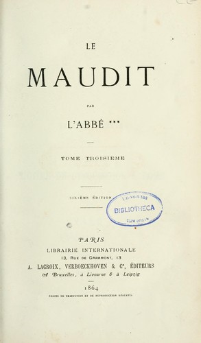 Cover for Le maudit