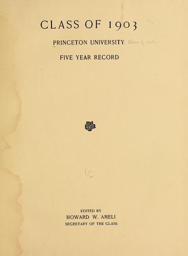Cover for Class of 1903