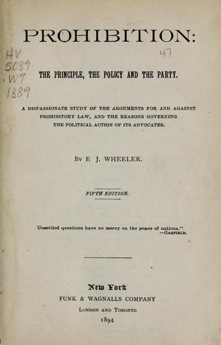Cover for Prohibition