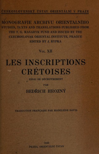 Cover for Les inscriptions crétoises
