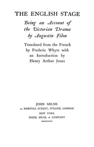 Cover for The English stage