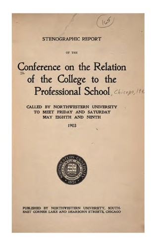 Cover for Stenographic report of the Conference on the Relation of the College to the Professional School