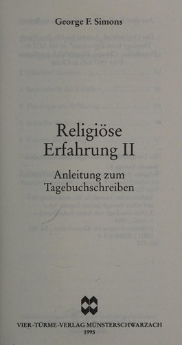 Cover for Religiöse Erfahrung