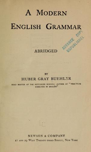 Cover for A modern English grammar