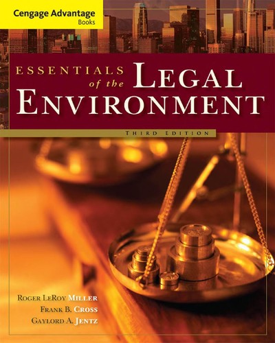 Cover for Essentials of the legal environment