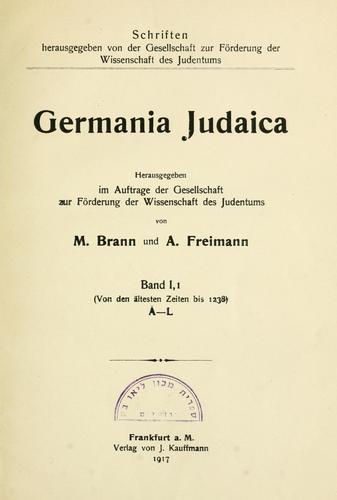 Cover for Germania Judaica