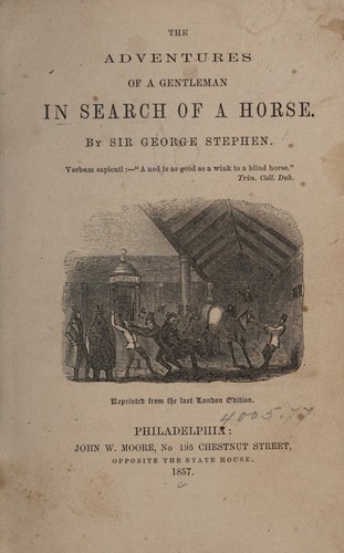 Cover for Adventures of a gentleman in search of a horse.