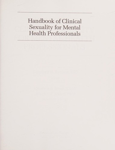 Cover for Handbook of clinical sexuality for mental health professionals