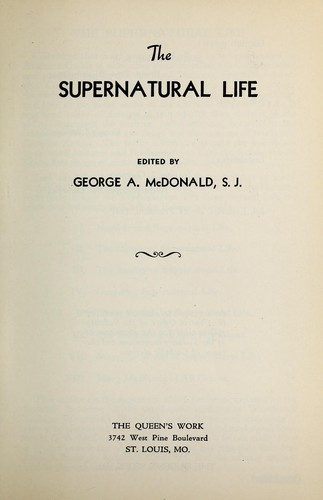 Cover for The supernatural life