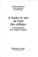 Cover for A hurlerle soir au fond des collèges