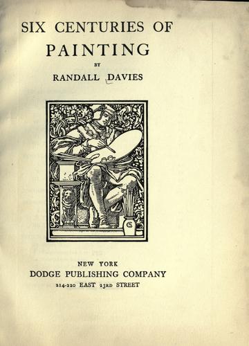 Cover for Six centuries of painting