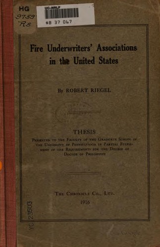 Cover for Fire underwriters' association in the United States