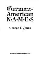 Cover for German-American names