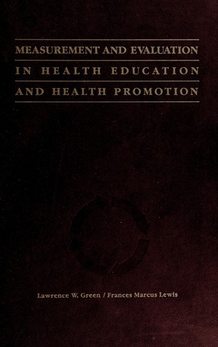 Cover for Measurement and evaluation in health education and health promotion