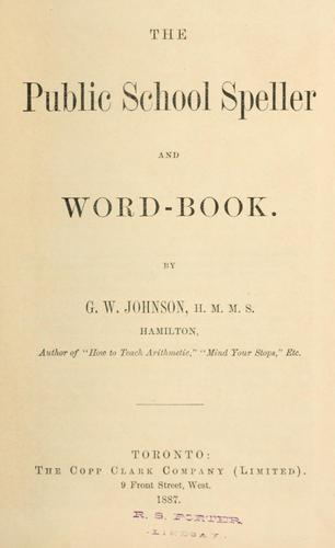 Cover for The public school speller and word-book