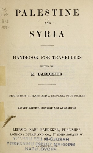 Cover for Palestine and Syria
