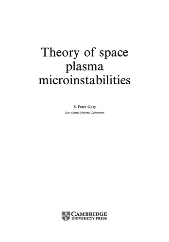 Cover for Theory of Space Plasma Microinstabilities