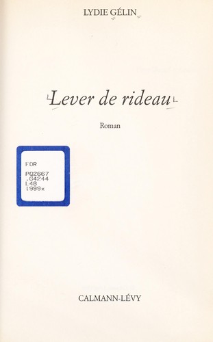 Cover for Lever de rideau