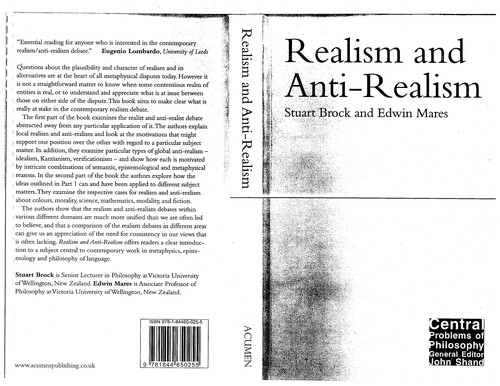Cover for Realism and anti-realism