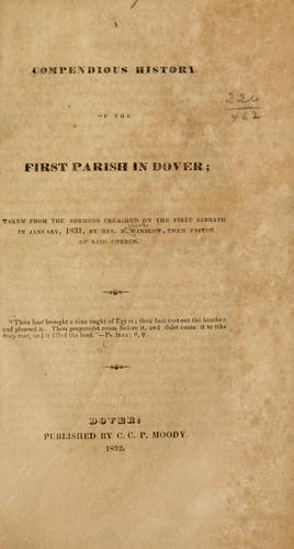Cover for A compendious history of the First parish in Dover
