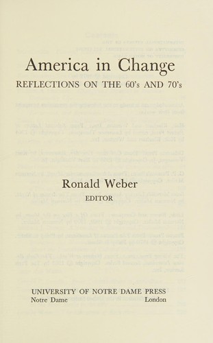 Cover for America in change