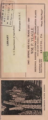 Cover for 1947 spring and fall trade list