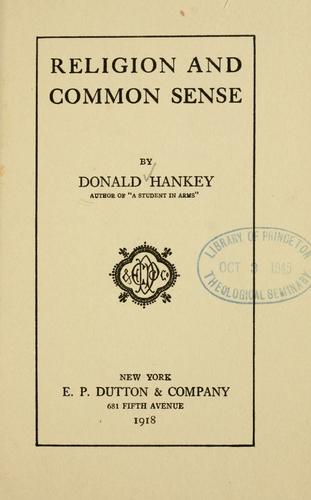 Cover for Religion and common sense