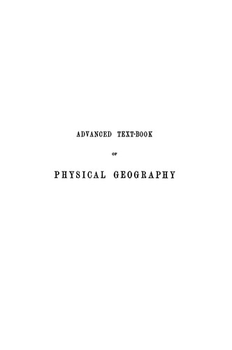 Cover for Advanced Text-book of Physical Geography