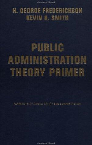 Cover for public administration theory primer