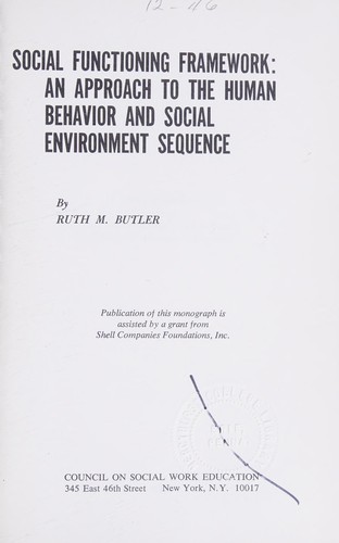 Cover for Social functioning framework