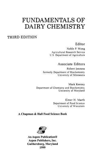 Cover for Fundamentals of dairy chemistry