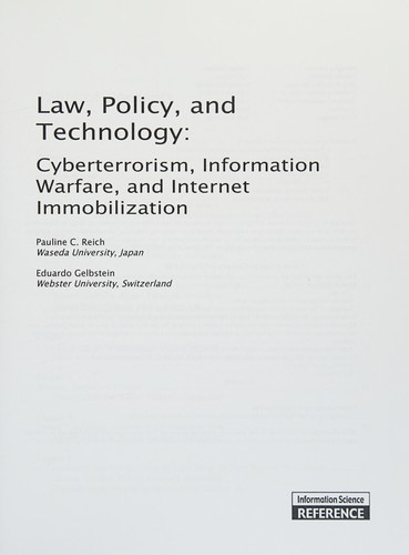 Cover for Law, policy and technology