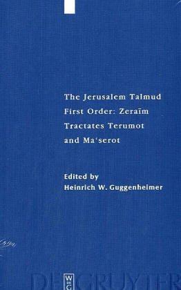 Cover for The Jerusalem Talmud: First Order