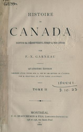 Cover for Histoire du Canada